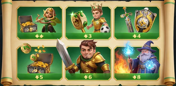 HeroSpin cartes de jeu avec multiplicateurs